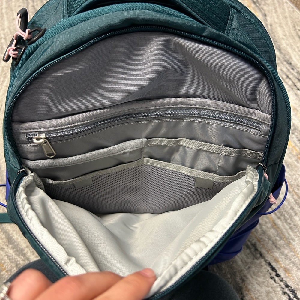 The North Face Teal and Gray Backpack